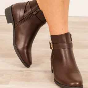 Buckle Down Booties, Brown