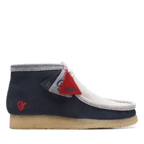 Clarks Originals Wallabee Boots VCY Men's Navy and Gray Suede 26165077