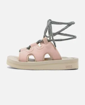 Cut-Out Ankle Strap Sandals (Pink)