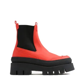 Evi Ann Red Biker Chelsea Boots