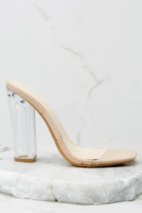 Grand Entrance Nude Matte And Clear Heels