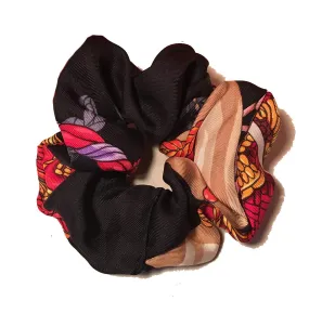 Hermes Handmade Le Timbalier Silk Scarf Scrunchie