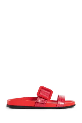 MANOLO BLAHNIK WOMAN RED SANDALS & SLIDES