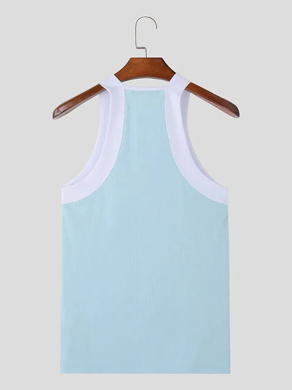 Mens Casual Color Block Sleeveless Tank SKUK68195