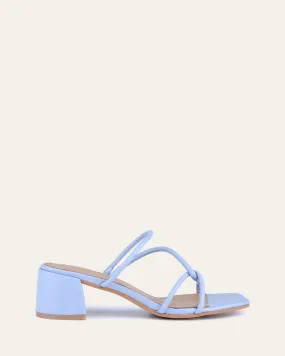 ORA MID HEEL SANDALS ICE BLUE LEATHER