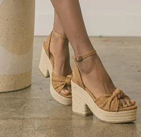 RACHEL Latte Platform Espadrilles