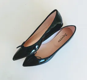 Repetto Brigitte Black Patent Pointy Toe Ballerina Flats