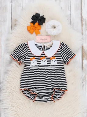 Spooky Treat Striped Romper